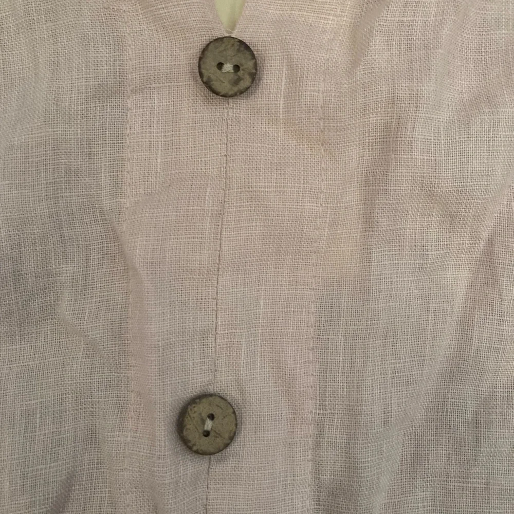 Terzo Millennio 100% Linen BlushPink ButtonUp Mini Dress Made in Italy Women’s L - Picture 4 of 13